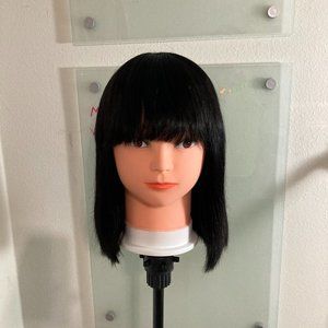 12 Inch  Human Hair Wig with Bangs